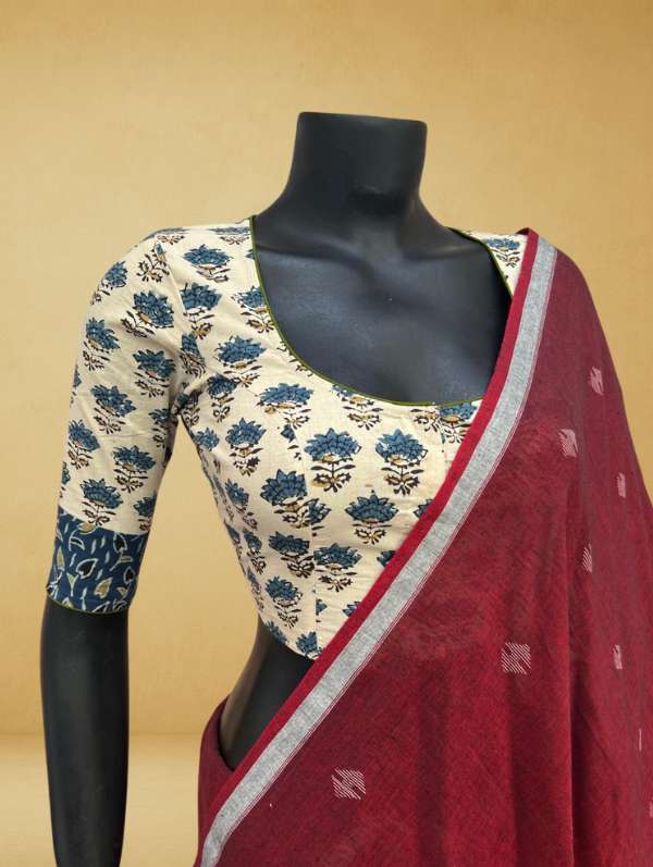 Mohar Ivory Blue Blouse-1