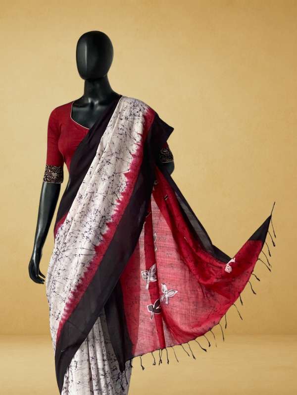 Pure Handloom Cotton Sarees in an Exclusive Batik & Tie-Dye Fusion (1)